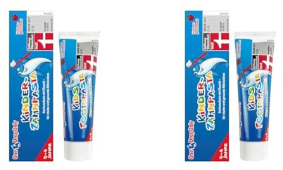One Drop Only® Kinderzahnpasta mit Himbeergeschmack - Kinderzahncreme für starke und gesunde Milchzähne mit Fluorid. (1 x 50 ml) (Packung mit 2)