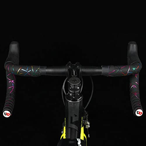 Saluaqui Lenkerband, 2 Stück, Fahrrad-Lenkerband, Fahrrad-Klebeband für Lenker, Fahrrad-Griffband, Bunte Linien, Lenkerband, Rutschfeste Fahrrad-Griffwickel, Rennrad-Lenkerband (A)