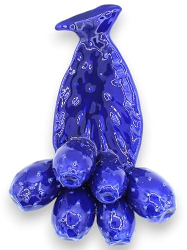 Pala di ficodindia da Parete, Blu - Pregiata Ceramica Siciliana, h 30 x 20 cm ca.