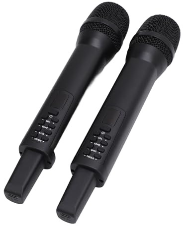 Microfono Portatile, Microfono Karaoke Professionale per Performance sul Palco, Microfono Dinamico Alto e Basso Ricaricabile per Cantare
