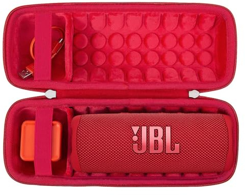 Khanka para JBL Flip 7 / Flip 6 Funda rígida de Viaje Impermeable para Altavoz Bluetooth portátil, Solo Funda (Rojo)