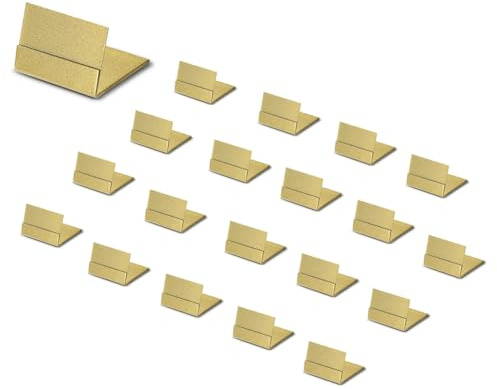 Hopbucan Supports de Numéros de Table Dorés, Lot de 20 Supports de Cartes de Table et Supports D'Images en Métal - Idéal pour les Mariages et les Fêtes