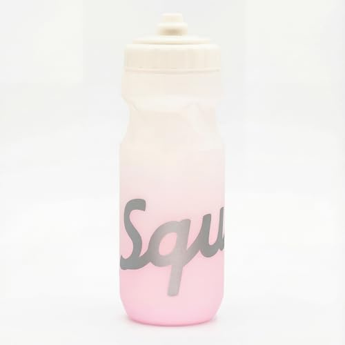 SQUALO Cycling Water Bottle 20oz / 610ml – Ultra-Lightweight 56g Squeeze Bike Bottle with Self-Sealing High Flow Nozzle – Leak-Proof, BPA-Free, Ergonomic Fit for Road & Mountain Biking (Pnk Grad)