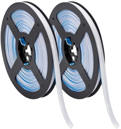 PLIGREAT 13 Yards/12m Self Adhesive Caulk Strip, 8 MM Wide White Moulding Trim Strips Bathroom Caulking Gap Tape Decorative Sealing Edging Tape for Bathtub Toilet Kitchen Wall Ceramic Tile Corner