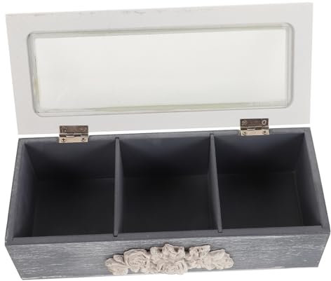 BESPORTBLE Boîtes De Rangement Pour Thé Petite Boîte Décorative Avec Compartiments Coffret à Bijoux Avec Couvercle Pour Sachets De Thé Et Café