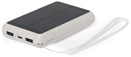 Power Bank - Batería Externa Inalámbrica Solar - Envío 24 h - Power Bank 12W 2,4A - Cargador Solar 5000 mAh -USB Carga Rápida Portátil Movil - Conector de Entrada/Salida Tipo C + 2 Salidas USB.