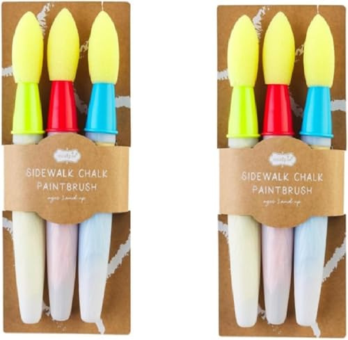 Pincel de tiza para acera, juego de pinceles de tiza sin polvo para niños, pintura DIY, tizas lavables no tóxicas, juego de tiza para niños pequeños, dibujo y escritura para arte al aire libre, fácil