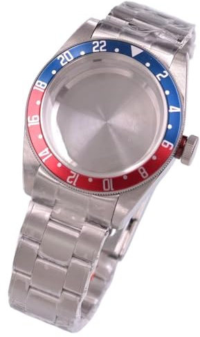 Caja de Reloj de Cristal de 41 mm Compatible con NH35, NH36, ETA2824, PT5000, ST2130, Movimiento, Pulsera de Acero.(A,NH35 NH36 Case)
