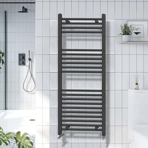 ARKO Towel rail radiator, Heated towel rails, Modern Central Heating Bathroom Towel Radiator, wall mounted (Black, 500x1200mm)