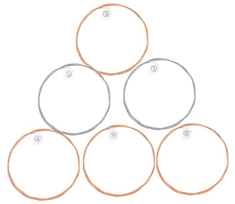 Toddmomy 6stücke Holzgitarrensaiten für Akustikgitarren Ersatz Saiten für Folk Gitarre Gitarrenzubehör Musiksaiten Gitarre und Folk-gitarre