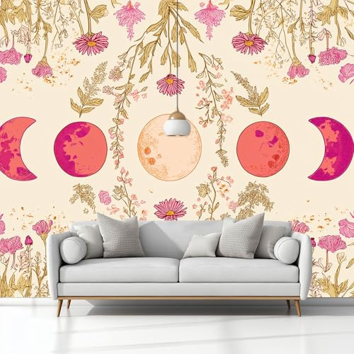 Genérico Fotomurales Decorativos Pared Cálido Elegante Floral, Amarillo Claro Fotomural Decorativo para el Hogar 250 x 175 cm (An x Al) – Ldeal para Salón Dormitorio Oficina y Pared de TV
