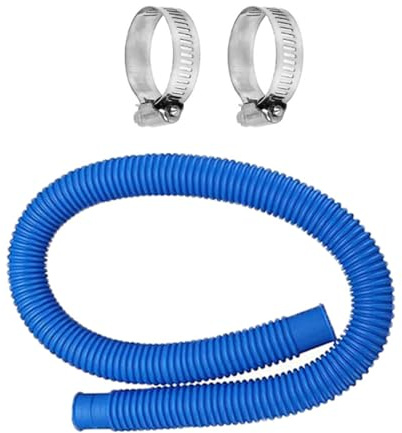 150 cm Schwimmbadschlauch, Ersatzschlauch mit Klemmen für Pumpen und Salzwassersysteme, flexibler Poolschlauch
