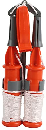 Angeln Eispickel Eisfischen Sicherheitspickel mit Notfallpfeife 2 Stück robuster ABS-Kunststoff Edelstahl Winter-Eispickel für Outdoor-Wandern Angelgerät-Werkzeug (weißes Seil)