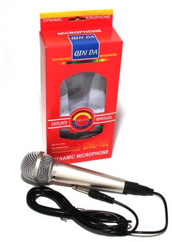 SQUADO DM-701 Wired Dynamic Microphone with 2.5 Metre Cable, Vocal Microphone with Cardioid Pickup, 6.5mm Connector for Karaoke and Stage