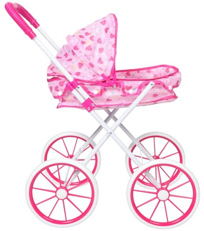ifundom Passeggino Giocattolo per Bambole Ruote Grandi, Carrello di Simulazione, Set Accessori per Gioco di Ruolo, per Sviluppo Motorio e Gioco Creativo