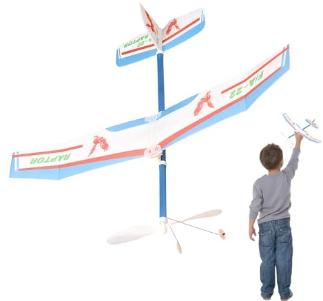 Gummidrivna leksaksflygplan | Flygande segelflygplan utomhusspel | Flygplan modell med gummibands framdrivning - för pojkar, flickor, ungdomar och vuxna, aktivitet