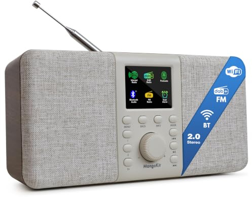 MangoKit SR20 Pro Internet Radio con WIFI, Stereo DAB/DAB+Radio Con Bluetooth-Noce