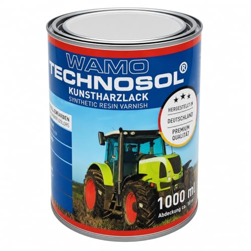 TECHNOSOL Kunstharzlack | GRAUWEISS | RAL 9002 | 1 L | schnelltrocknend | witterungsbeständig | für Metall, Holz & Stahl | deckend | Made in Germany