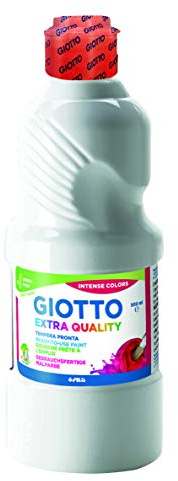 Fila bote tempera escolar giotto de 500ml.lista para su uso.lavable.sin gluten.color blanco.