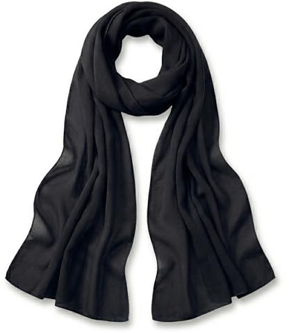 TigerTie Damen Chiffon Schal Halstuch – Luftig und angenehm zu tragen – 160 x 36 cm, einfarbig unicolor
