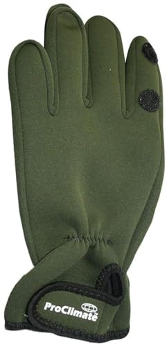 Pro Climate Herren Verstärkte Neopren-Schießhandschuhe aus 100% Polyester mit verstellbarem Klettverschluss, geteilte Rückenfalte Klein-Mittel Oliv