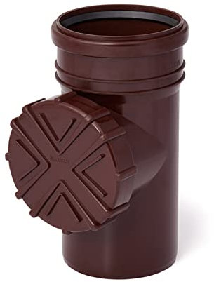 Regen Wasser Reinigungsrohr DN 100 Ø 110 mm braun grau graphit orange Laub Sieb Ablauf Fallrohr Rohr Dachrinne (Braun)