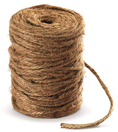 ABSOFINE 100 m di Corda di Iuta Naturale da Giardino, 4 mm, per Fai da Te, Decorazione Fai da Te