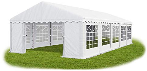 Das Company Partyzelt 5x10m wasserdicht weiß Zelt 240g/m² PE Plane hochwertig Gartenzelt Summer PE - Faltpavillon - Gartenpavillon - Pavillon - Lagerzelt - Partyzelt
