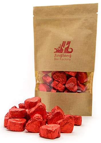 Jinglong Tea Factory - Puerh Tea Mini Tea Cakes (20 Pcs) Ripe Pu-erh Heart Shaped Mini Tuocha (3.6 Ounce)