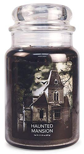 Village Candle Haunted Mansion Große Apothekerdose im Glas, Duftkerze, 602 ml, Schwarz