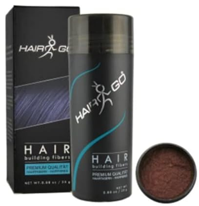 HAIR GO Premium Schütthaar zur Haarverdichtung | Haarpuder | Streuhaar | Haarauffüller | Haarausfall | Haarverdichter100% natürlich & vegan, 1er Pack, (1x 25 gr.) (kastanie)