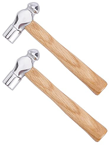 PH PandaHall Marteau à Panne Ronde en Acier au Carbone Double Face en Métal Portatif pour Estampage de Réparation et Formage de Bijoux