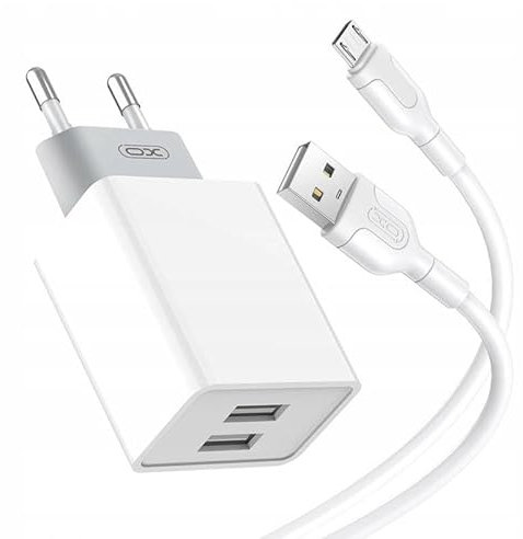 XO L65 Pack Caricatore di corrente 2x USB + Cavo USB a MicroUSB da 1 m