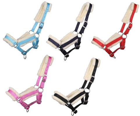NETPROSHOP Weiches Fohlenhalfter 3-Fach Verstellbar Gepolstert Falabella Shetty Pony Full, Groesse:Fohlen Full, Farbe:Hellblau