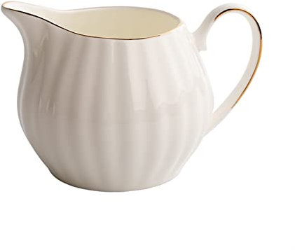 Salsiera per Latte, Brodo, Salsa Biancheria di latte in ceramica bianca Brocca e teiera Caffettiera Caffettiera Accessori CoffeeWare Bella Pomeriggio Tea Latte Pitcher Cup per Pranzo, Pasti per Vacanz