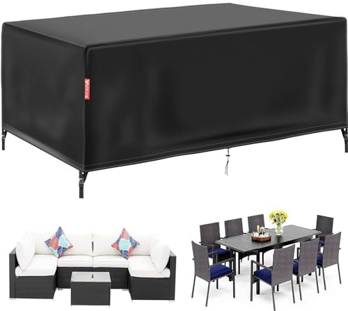 VniYors Funda Mesa Exterior Impermeable, 420D Tela Impermeable Resistente Al Polvo Y Al Desgarro, Aplicable A Mesa Jardin Exterior Muebles(170x94x70 cm)