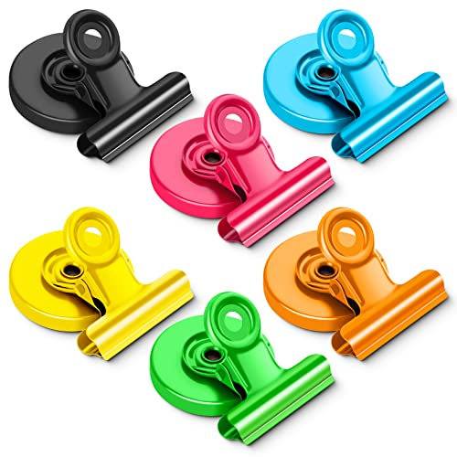 Grtard 6er-Pack Kühlschrankmagnete, Kühlschrankmagnete, Magnetklammern, robuste, detaillierte Listenanzeige, Papierverschlüsse für Zuhause, Büro und Unterricht