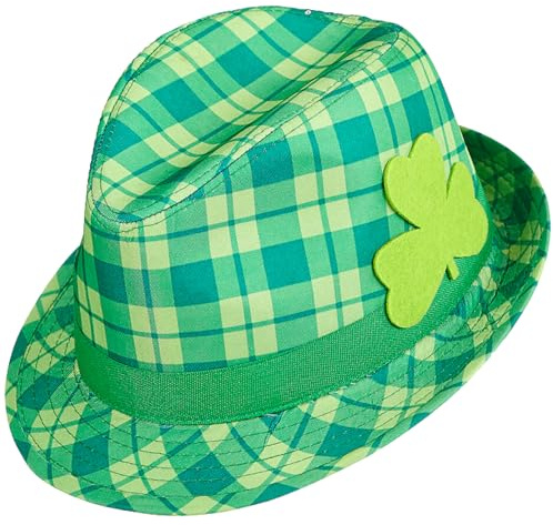 com-four® Fedora Hut St. Patrick´s Day, Grüne Kopfbedeckung mit irischem | Irisches Kostümaccessoire für den St. Patrick's Day