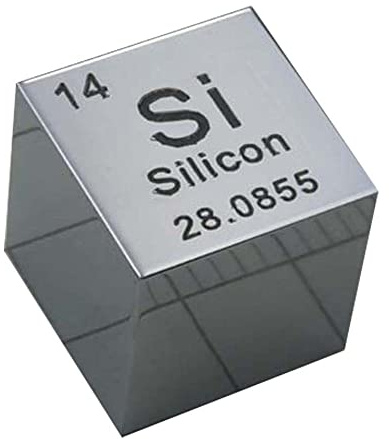 ZOENAE 10mm Silizium SI Kubisch Periodensystem Würfel Si6N Reines monokristallines Silizium Kubisches Metall Geschenk Seltenes Metall Siliziumelement Block for Sammeln Dekorieren