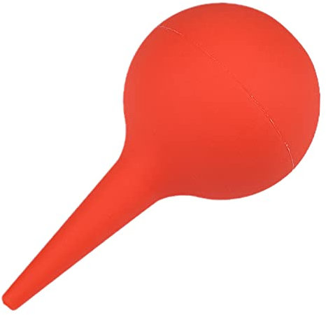 MEISH 30ml Ear Syringe Bulb Ear Cleaner Bulb Rubber Washing Squeeze Bulb Ear Wash Bulb Reusable Ear Cleaner for Earwax Removal (Red)