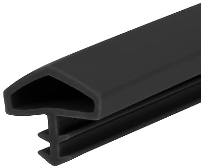 Türdichtung, 5m/10m/30m 12mm Zimmertürdichtung, TPE Gummidichtung Dichtband Zarge, Türanschlagdichtung, Zargendichtung für Türen, Fenste (Schwarz, 10M)