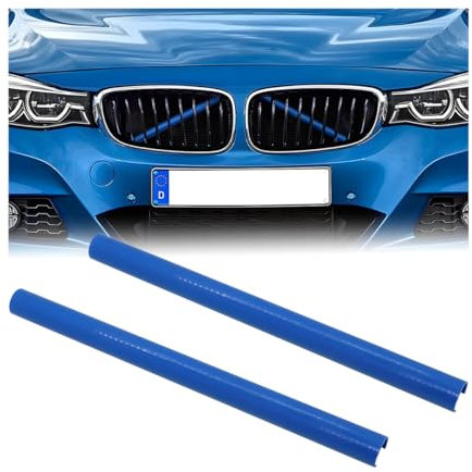 JNNJ 2 Pezzi Inserto Griglia Anteriore, Inserto Griglia Radiatore Anteriore, Stile Sportivo Decorazione Trim Accessori Griglie Radiatore, Griglia Decorativa Del Radiatore Anteriore(Blu)