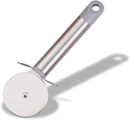 Fackelmann MODE Pizza Cutter, Stainless Steel Pizza Wheel, Rotating Food Slicer, Easy to Cut & Clean, Professional Food Grade Pizza Knife, Razor Sharp Blade 6cm, Metal Handle