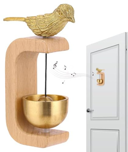 HUNYA Cloche de Porte en Bois | Sonnette de Porte à Carillon éolien | Carillon éolien de Sonnette en Bois, Ornements d'intérieur, Cloche de commerçant pour l'entrée du Magasin, réfrigérateur, Porte