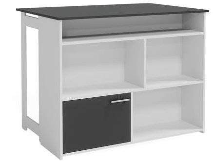 Vicco Bartisch Dominic, Anthrazit/Weiß, 116 x 37 cm 4X offene Fächer und 1x Tür