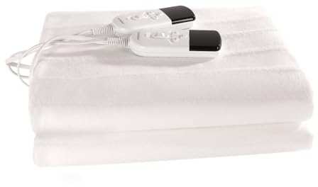 Couverture électrique Couverture chauffante Minuterie Coussin chauffant 160*140cm Chauffe-matelas thermique à double contrôle 3 réglages de chaleur Sous-couverture électrique Chauffe-lit d'hiver