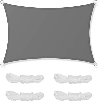 Rumicet Sonnensegel Rechteckig 2x3m, 420D Gewebe mit PU-Beschichtung, Wasserdicht, UV-Schutz 95%, Sonnenschutz für Garten, Balkon, Wetterschutz, Schnelle Wärmeableitung