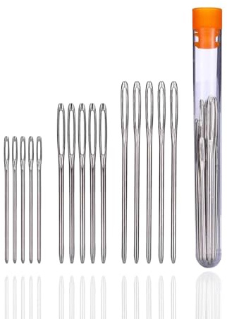 ieron 16 agujas grandes romas de ojo, agujas de tejer de hilo, agujas de coser a mano, agujas de tejer para lana y ganchillo (2 estilos)