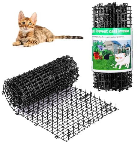 Aurnoet Cat Scat Mat with Spikes 6.5FT Cat Deterrent Mats Plastic Scat Mat for Dogs and Cats Spike Deterrent