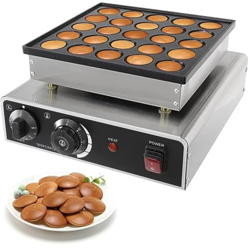 Mini máquina for hornear panqueques, 25/50 orificios, mini máquina eléctrica comercial for panqueques, parrilla automática de 3 a 5 minutos, adecuada for el hogar y restaurantes (Size : 25)